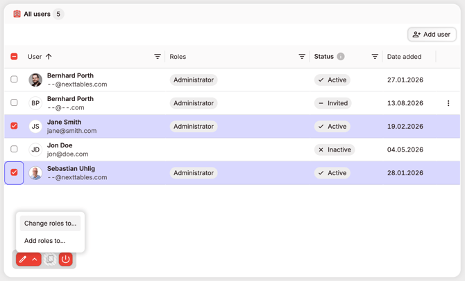 user-change roles