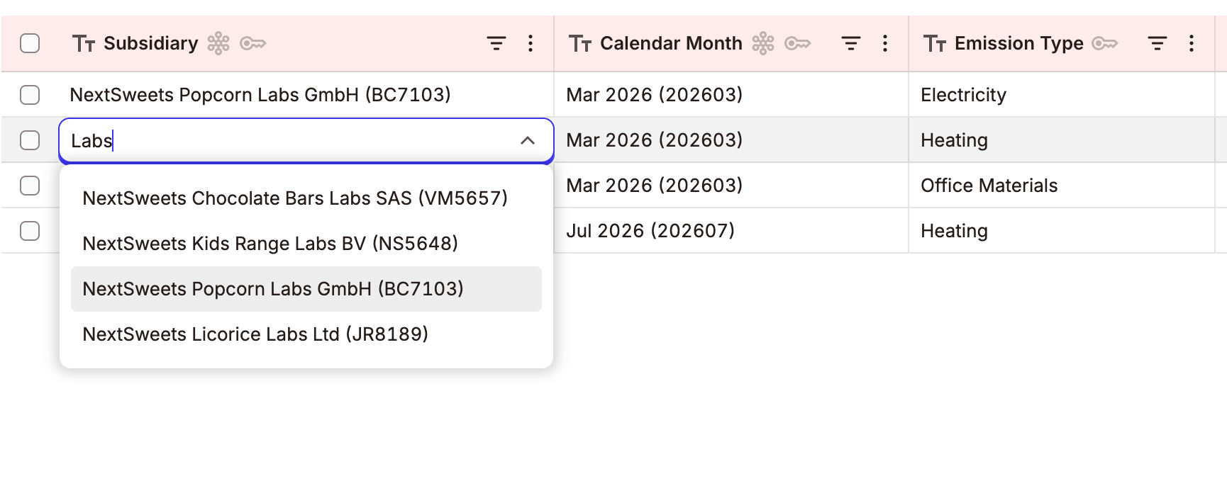 Showcasing the NextTables Masterdata Search