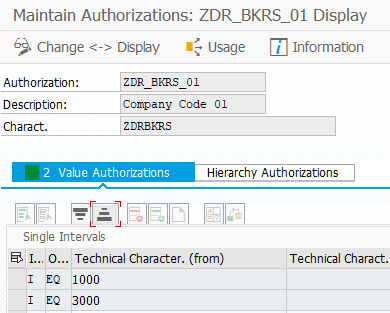 An analysis authorization in SAP BW restricting a user to specific company codes