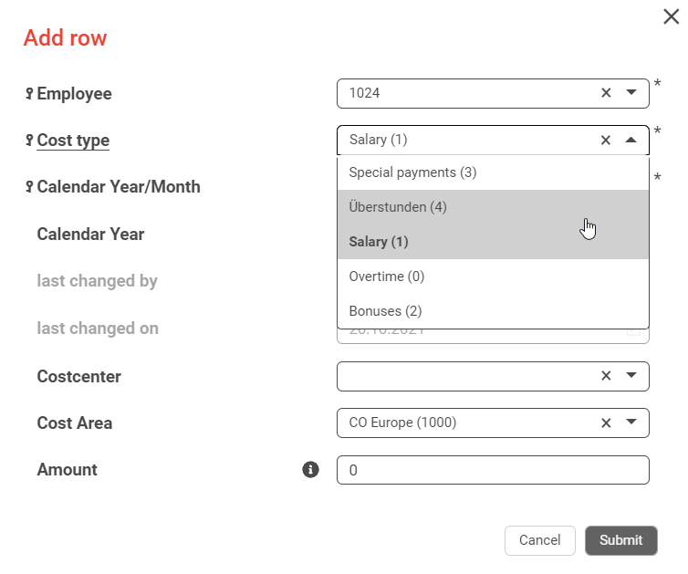 A NextTables value help rendered as a dropdown and as a search bar, side by side