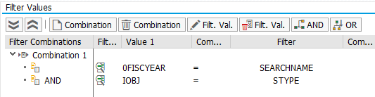 The filter of the Search BAdI implementation that the redirected column triggers