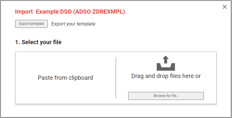 The NextTables import dialog: paste from the clipboard, or drag and drop a file.